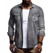 Men Washed Shirts Long Sleeves Slim Fit Jean Shirts For Men Cowboy Tees Tops Classic Casual Outerwear